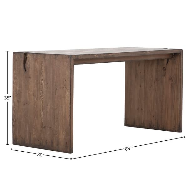 Evie Reclaimed Pine 68" Waterfall Style Dining Counter Table Bed Bath